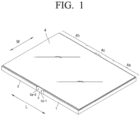 Flexible display device, unfolded., drawing sheet 1 from US 2026/0276033 A1