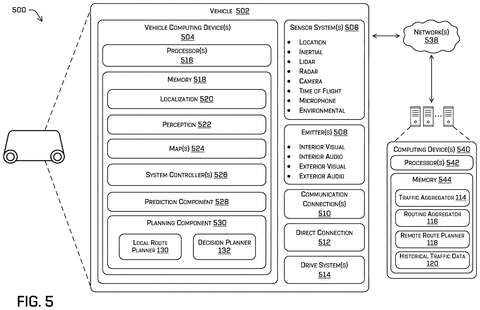 Vehicle computing device components, drawing sheet 5 from US 2026/0276396 A1
