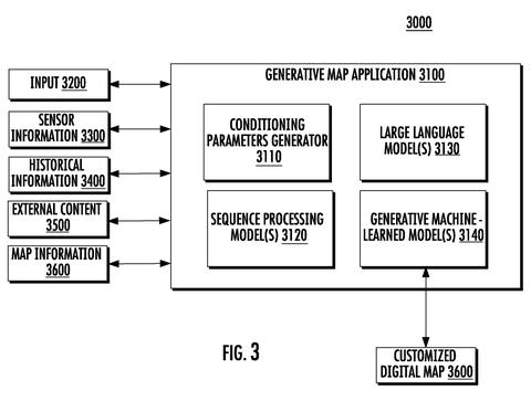 Generative map application inputs and outputs., drawing sheet 4 from US 2026/0276401 A1