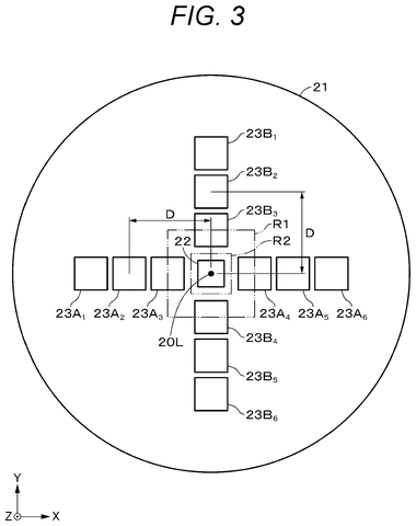 Top view of light sensor units, drawing sheet 3 from US 2026/0276461 A1
