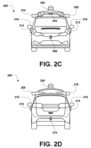 Front and rear views of autonomous vehicle., drawing sheet 3 from US 2026/0276831 A1