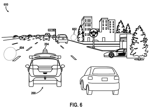 Autonomous vehicle in city environment., drawing sheet 8 from US 2026/0276831 A1