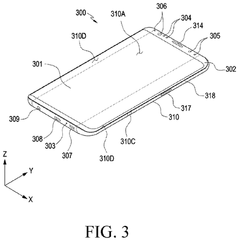 Front perspective view of phone., drawing sheet 3 from US 2026/0276953 A1