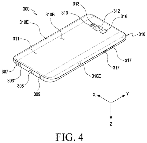 Rear perspective view of phone., drawing sheet 4 from US 2026/0276953 A1