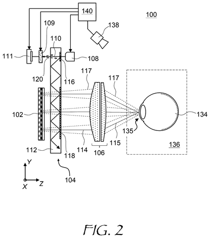 Display system with focused light., drawing sheet 2 from US 2026/0276984 A1