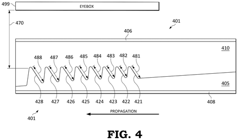 Waveguide display with varying facets, drawing sheet 4 from US 2026/0276992 A1