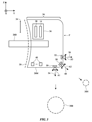 Headset tracking hand with light, drawing sheet 3 from US 2026/0276997 A1