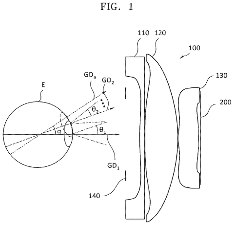 AR headset lens and eye, drawing sheet 1 from US 2026/0276998 A1