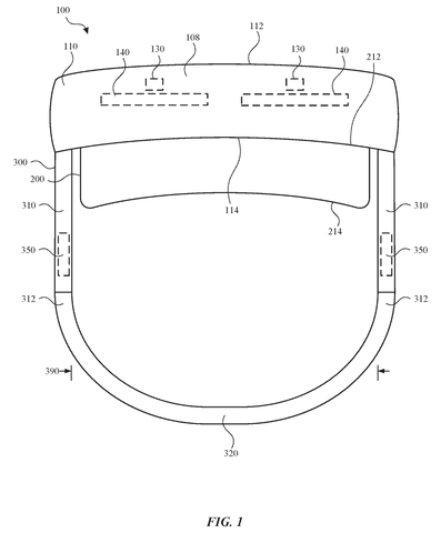 Front view of a headset., drawing sheet 1 from US 2026/0277007 A1