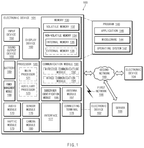 Electronic device block diagram, drawing sheet 1 from US 2026/0277167 A1