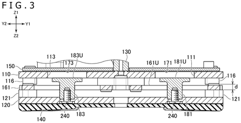 Robot foot assembly, cross-section, drawing sheet 4 from US 2026/0277223 A1