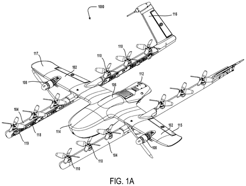 Drone with multiple propellers., drawing sheet 1 from US 2026/0277252 A1