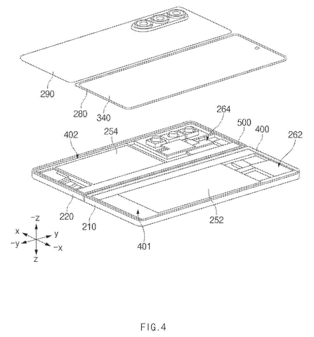 Foldable phone, internal components., drawing sheet 4 from US 2026/0277273 A1