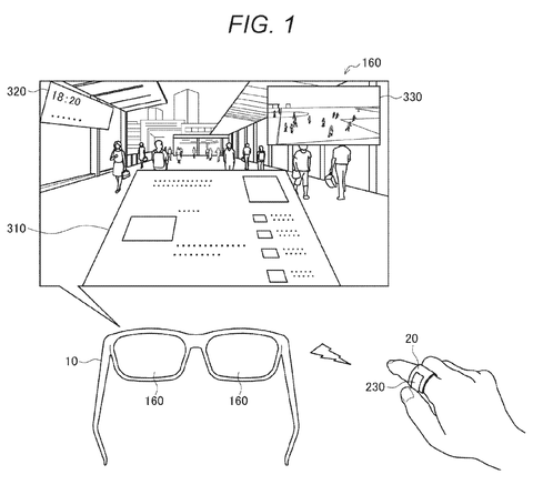 AR glasses and finger ring controller, drawing sheet 1 from US 2026/0277324 A1