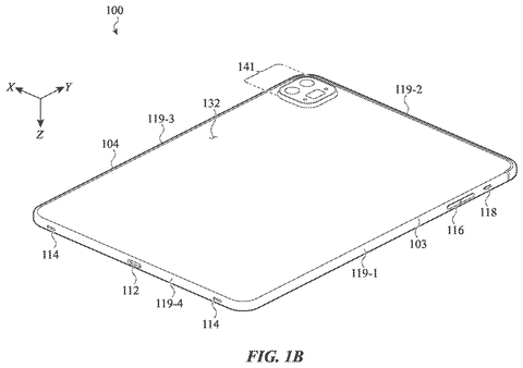 Tablet back with camera and side buttons., drawing sheet 2 from US 2026/0277336 A1