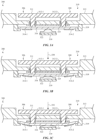 Cross-section of a force-sensing button., drawing sheet 6 from US 2026/0277336 A1