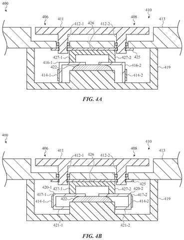Cross-section of a force-sensing button., drawing sheet 8 from US 2026/0277336 A1