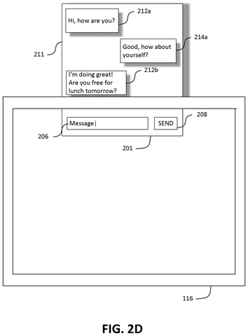 3D chat bubbles above a flat display., drawing sheet 5 from US 2026/0277385 A1