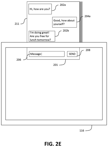 3D chat bubbles above a flat display., drawing sheet 6 from US 2026/0277385 A1