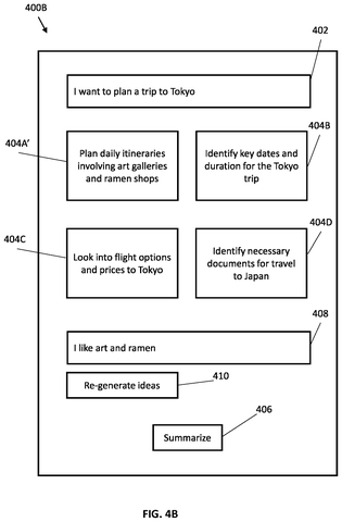 User interface with refined sub-prompts, drawing sheet 5 from US 2026/0277398 A1