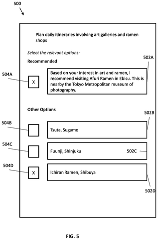 User interface for selecting options, drawing sheet 6 from US 2026/0277398 A1