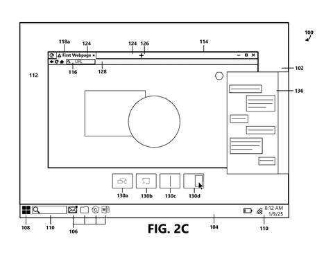 Browser displaying a messaging sidebar., drawing sheet 6 from US 2026/0277401 A1