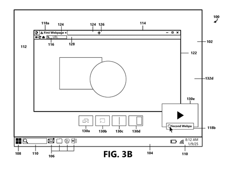 Browser tab showing video preview., drawing sheet 8 from US 2026/0277401 A1