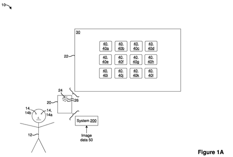 Person using eye-tracking with display., drawing sheet 1 from US 2026/0277410 A1