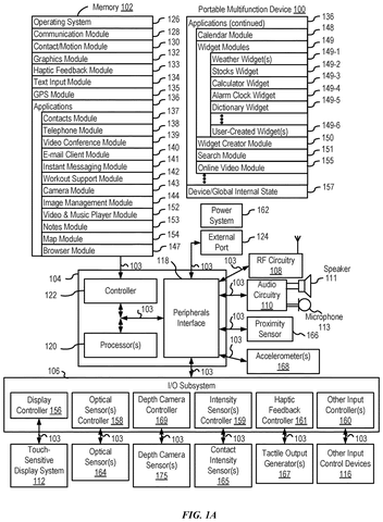 Portable multifunction device block diagram., drawing sheet 1 from US 2026/0277428 A1