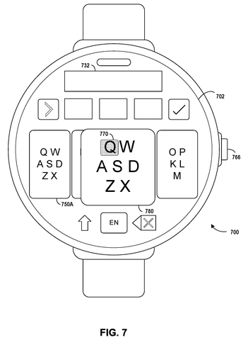 Smartwatch with enlarged keyboard key., drawing sheet 7 from US 2026/0277432 A1