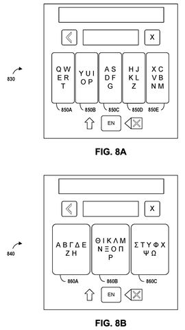 Virtual keyboards with different layouts., drawing sheet 8 from US 2026/0277432 A1