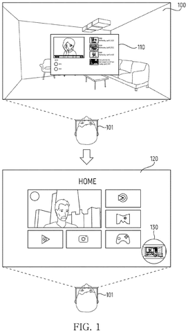 User switches VR and home screens., drawing sheet 1 from US 2026/0277518 A1