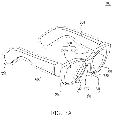 Augmented reality glasses design., drawing sheet 3 from US 2026/0277518 A1