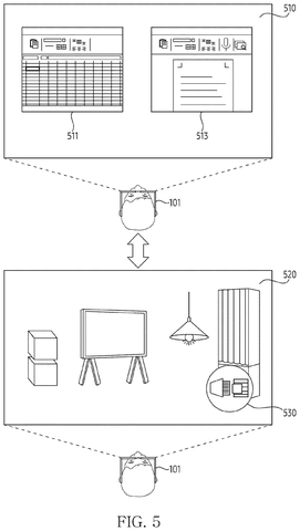 Switching between virtual and real views., drawing sheet 7 from US 2026/0277518 A1