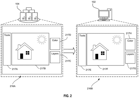 Client receives simplified application interface., drawing sheet 2 from US 2026/0277630 A1