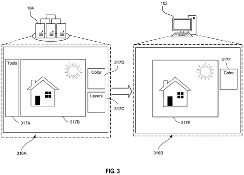 Client receives application interface without tools., drawing sheet 3 from US 2026/0277630 A1