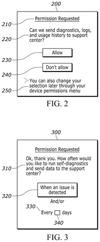 Permission request for sending diagnostics., drawing sheet 2 from US 2026/0277730 A1