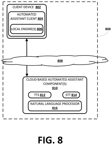 Cloud-based automated assistant components, drawing sheet 8 from US 2026/0277771 A1