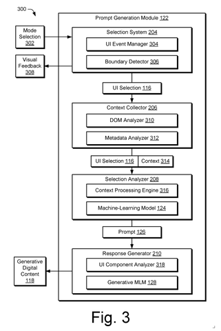 Prompt generation system components., drawing sheet 3 from US 2026/0277979 A1