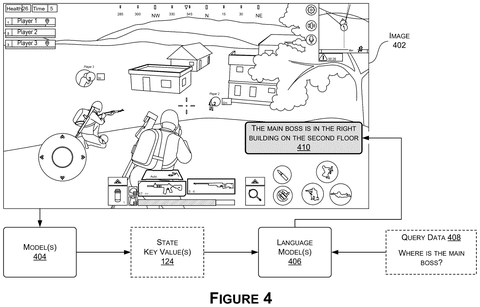 Game interface with AI query., drawing sheet 6 from US 2026/0278249 A1
