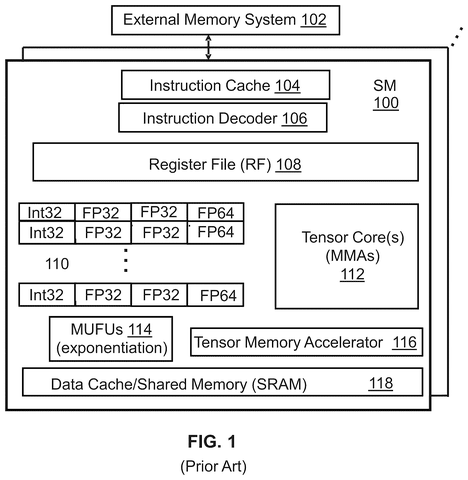Prior art chip architecture, drawing sheet 1 from US 2026/0278351 A1