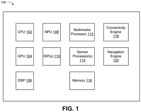 Device internal processing components, drawing sheet 1 from US 2026/0278354 A1