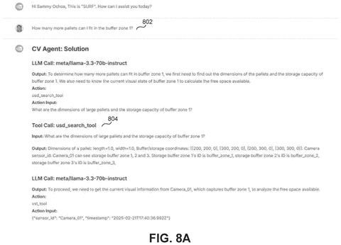 Example of AI agent interaction., drawing sheet 8 from US 2026/0278390 A1