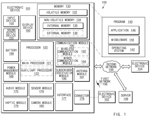 Electronic device components and network., drawing sheet 1 from US 2026/0278740 A1