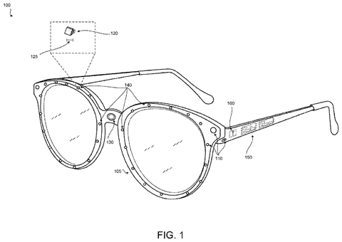 Augmented reality glasses with cameras, drawing sheet 1 from US 2026/0278813 A1