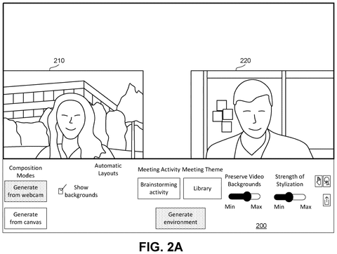 Video call interface, environment controls, drawing sheet 2 from US 2026/0278869 A1