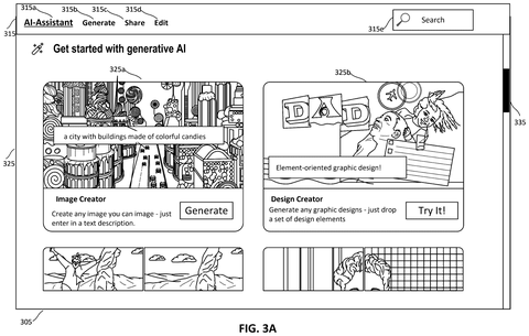 AI assistant interface, image creator, drawing sheet 5 from US 2026/0278871 A1