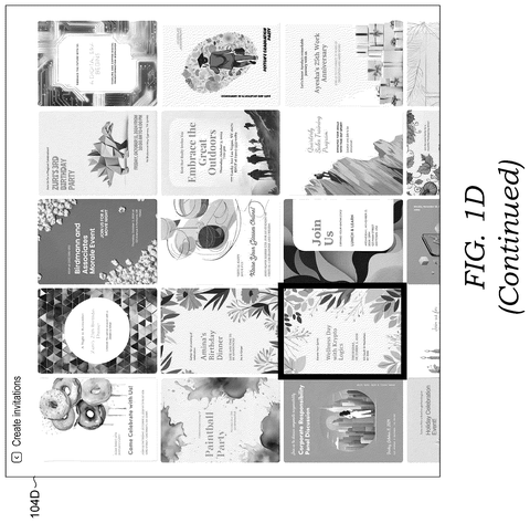 Invitation templates for selection., drawing sheet 5 from US 2026/0278903 A1
