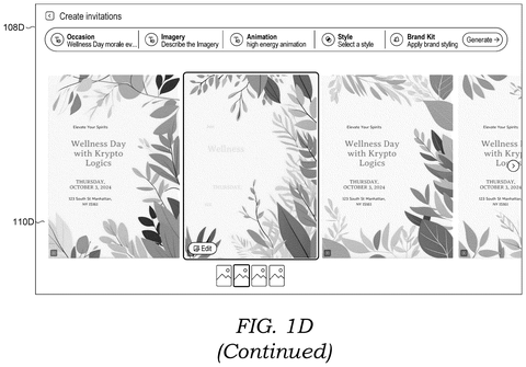 Generated animated invitation designs., drawing sheet 7 from US 2026/0278903 A1