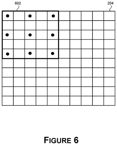 Screen pixels with sampled points., drawing sheet 6 from US 2026/0278915 A1